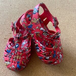 Mini‎ Melissa Girls Mickey & Friends Red Slingback Sandals Size 7 – Preowned